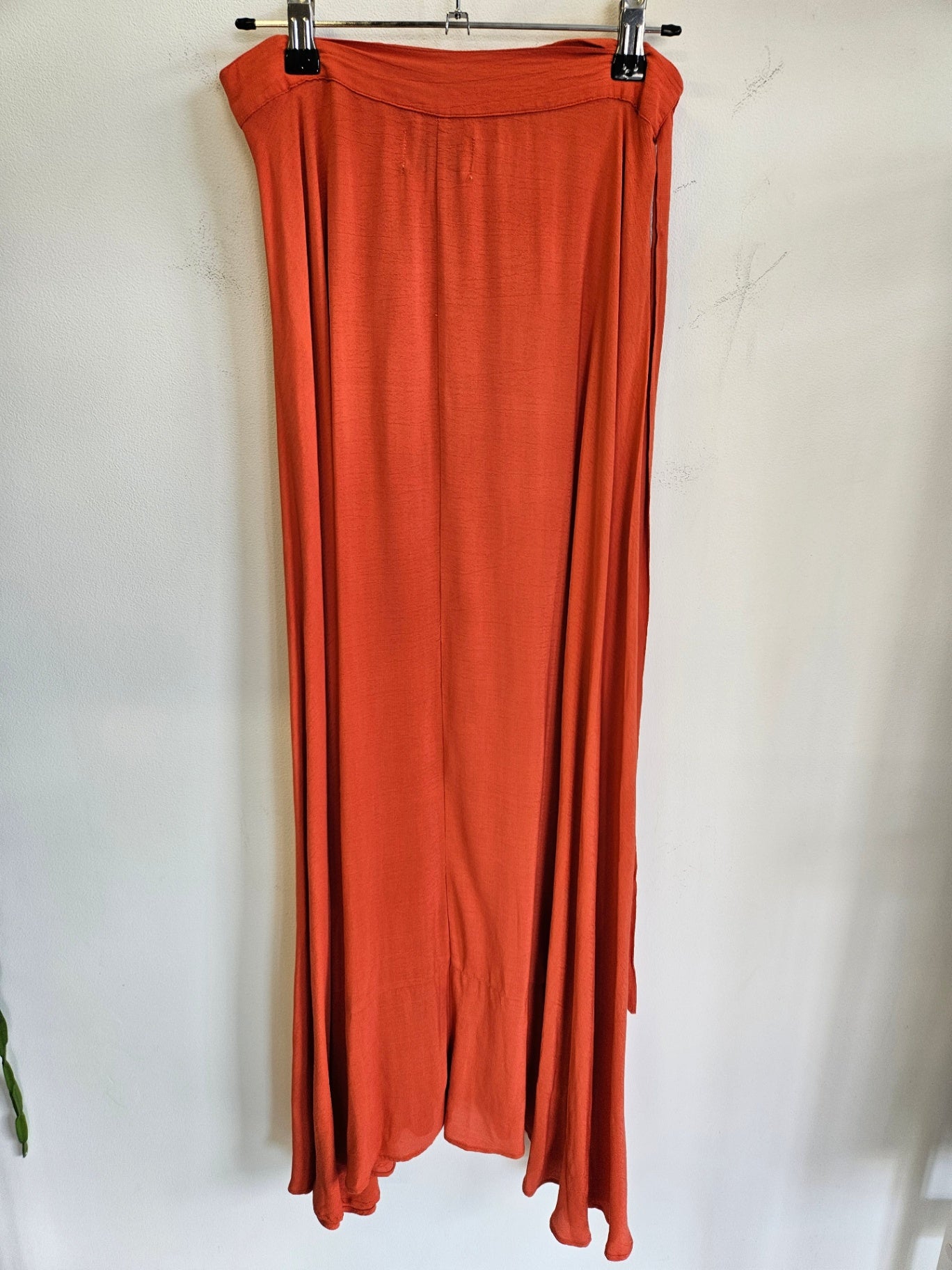 STELLA FORREST VISCOSE WRAP MAXI SKIRT TANGERINE SIZE S