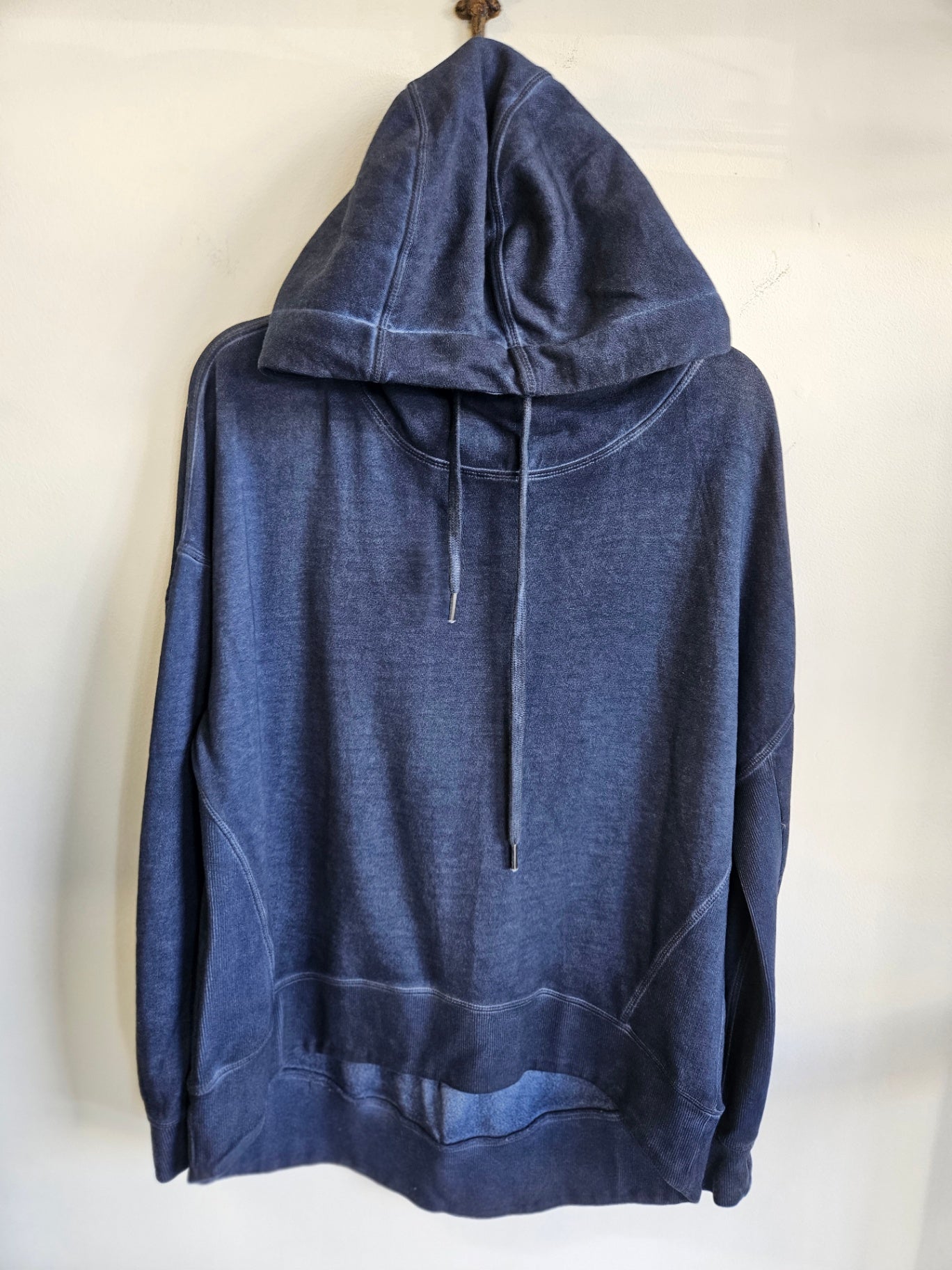 FOXWOOD COTTON HOODED SWEATER DARK BLUE ACID SIZE M