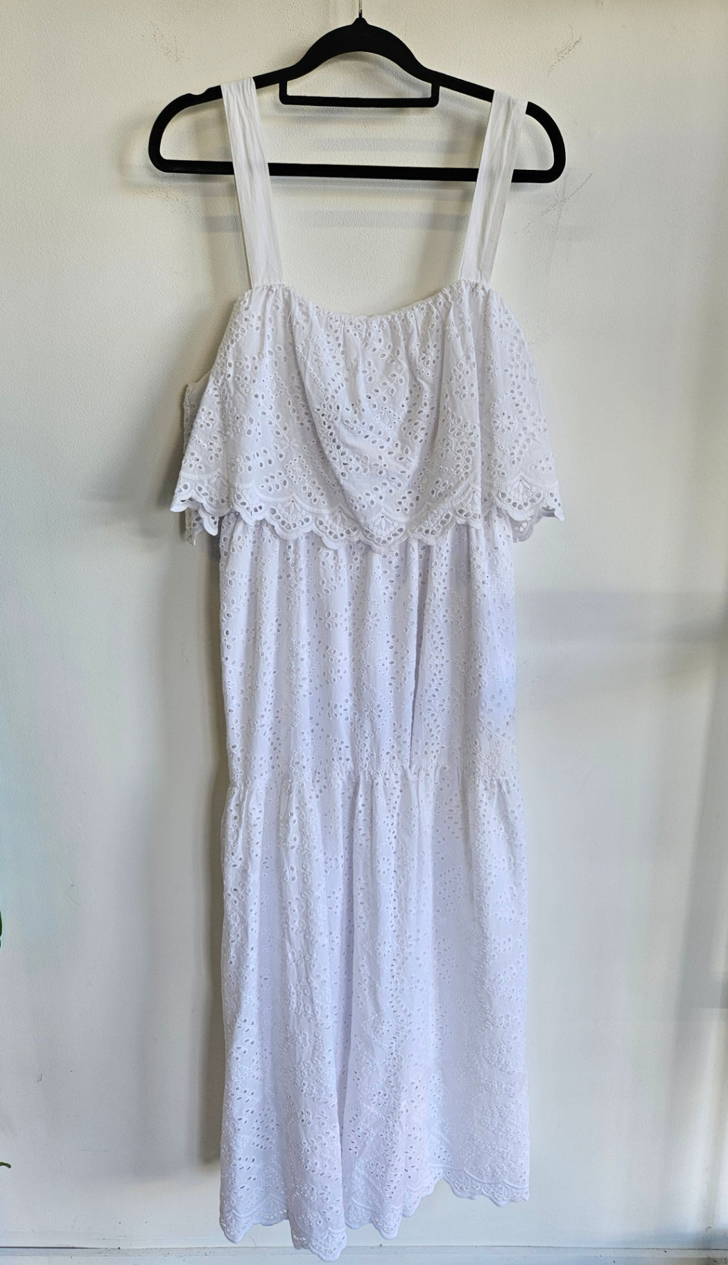 DECJUBA COTTON EMBROIDERED DRESS WHITE SIZE 10