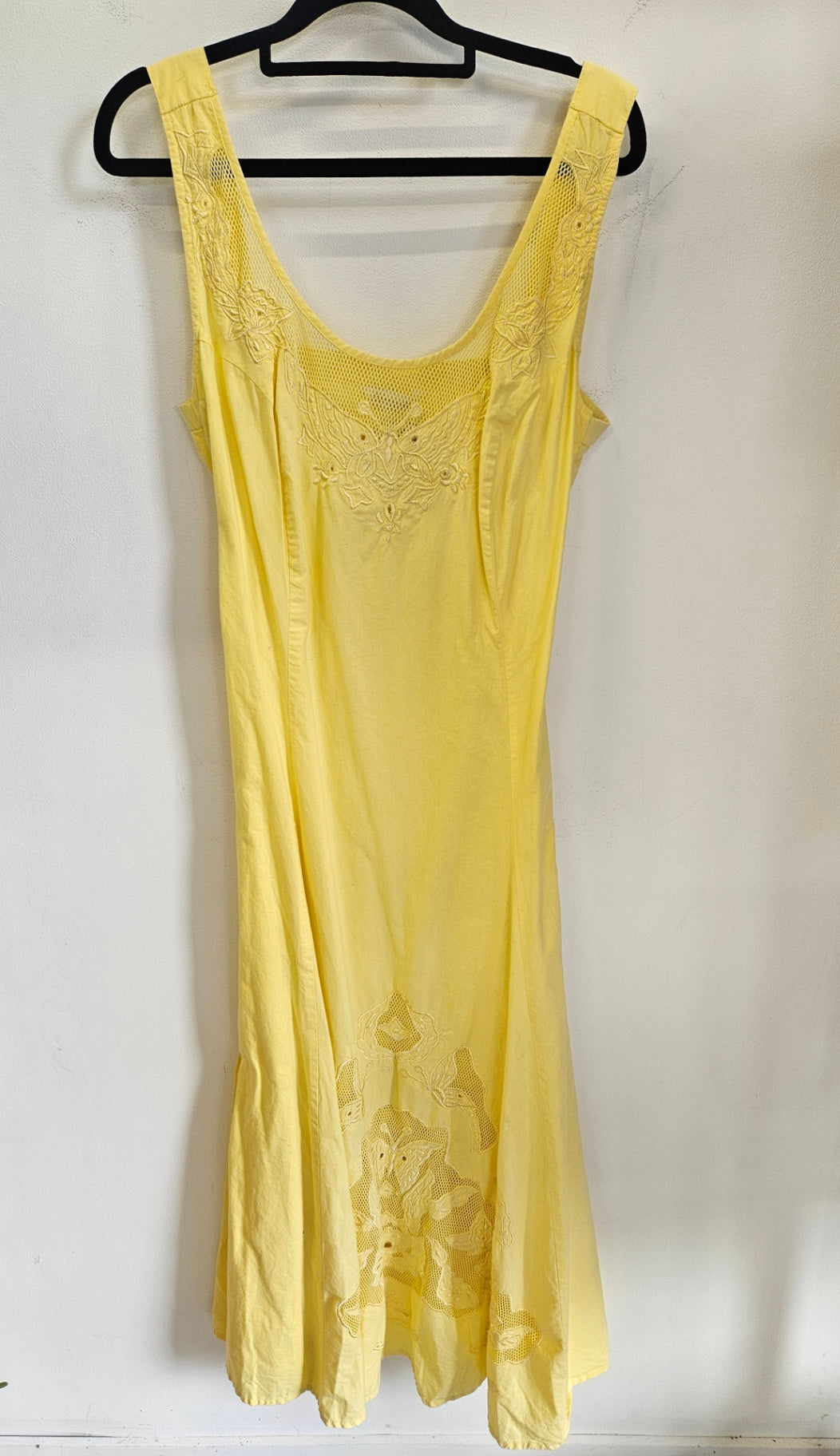 CHANGES COTTON SLEEVELESS MAXI DRESS YELLOW SIZE 14
