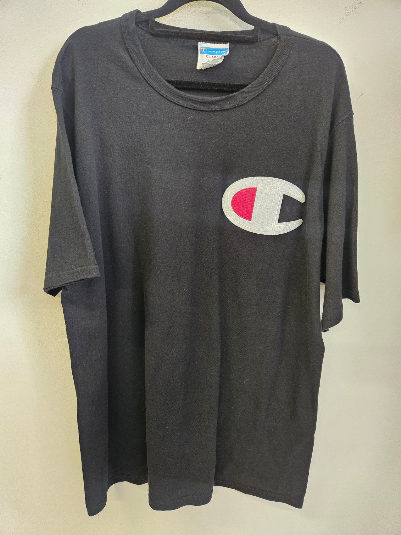 CHAMPION COTTON T SHIRT BLACK SIZE XL