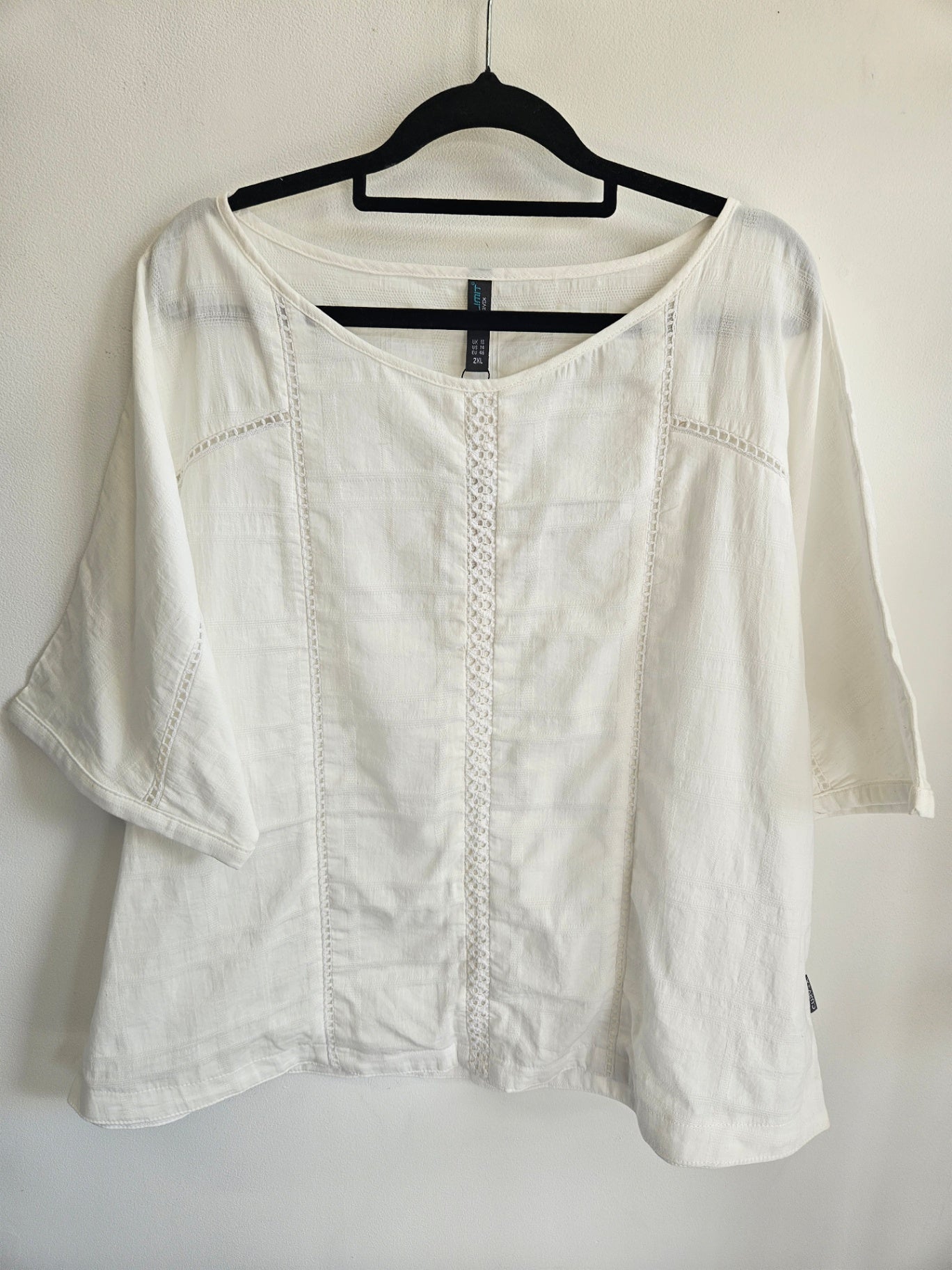 NO LIMIT LINEN LONG SLEEVE TOP WHITE SIZE XXL