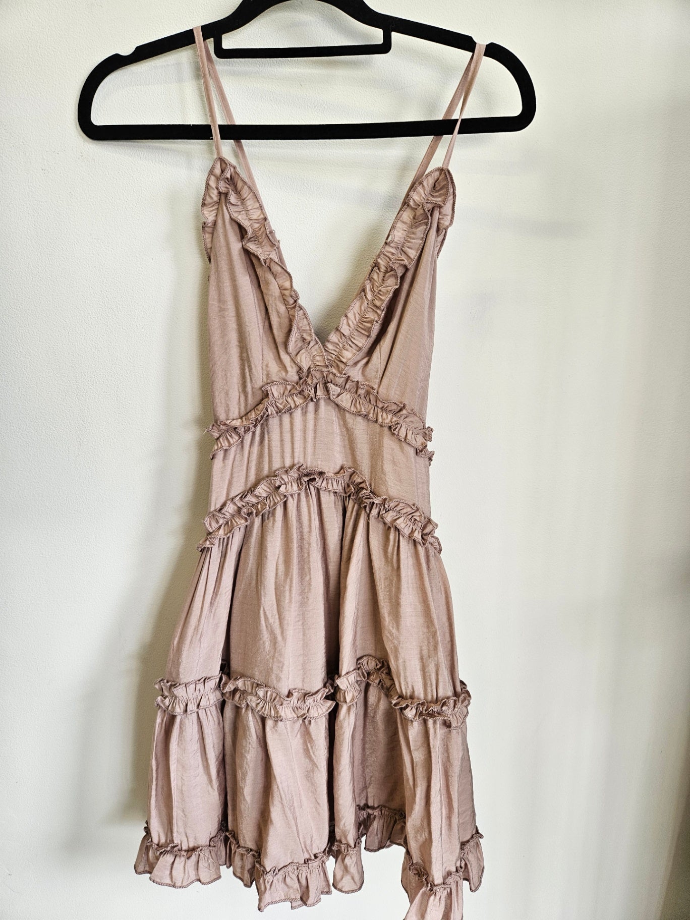 POLLY STRAPLESS MINI DRESS DUSKY PINK SIZE 6