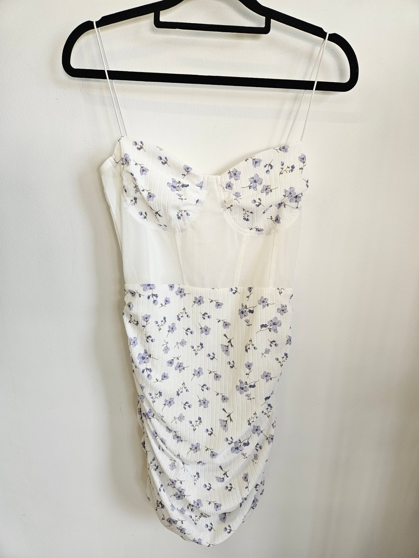 THATS SO FETCH COTTON/MESH DRESS WHITE PURPLE FLORAL SIZE 12