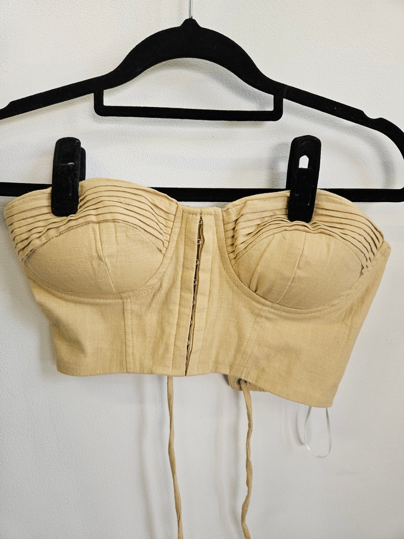HELLO MOLLY LINEN BUSTIER BEIGE SIZE S