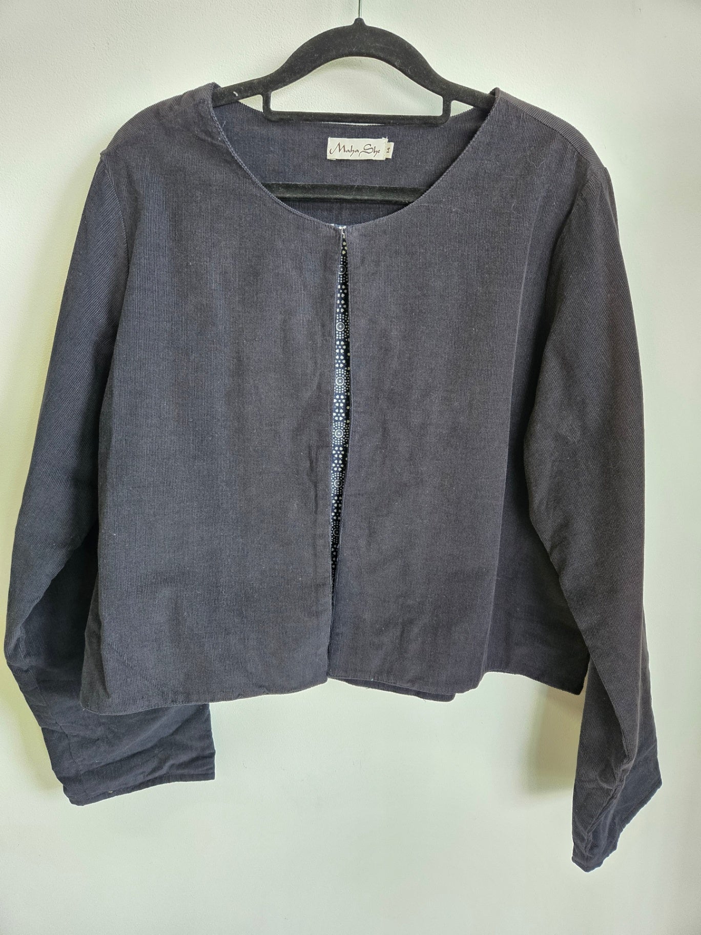 MAHA SHE FINE CORDUROY JACKET BLACK SIZE 14
