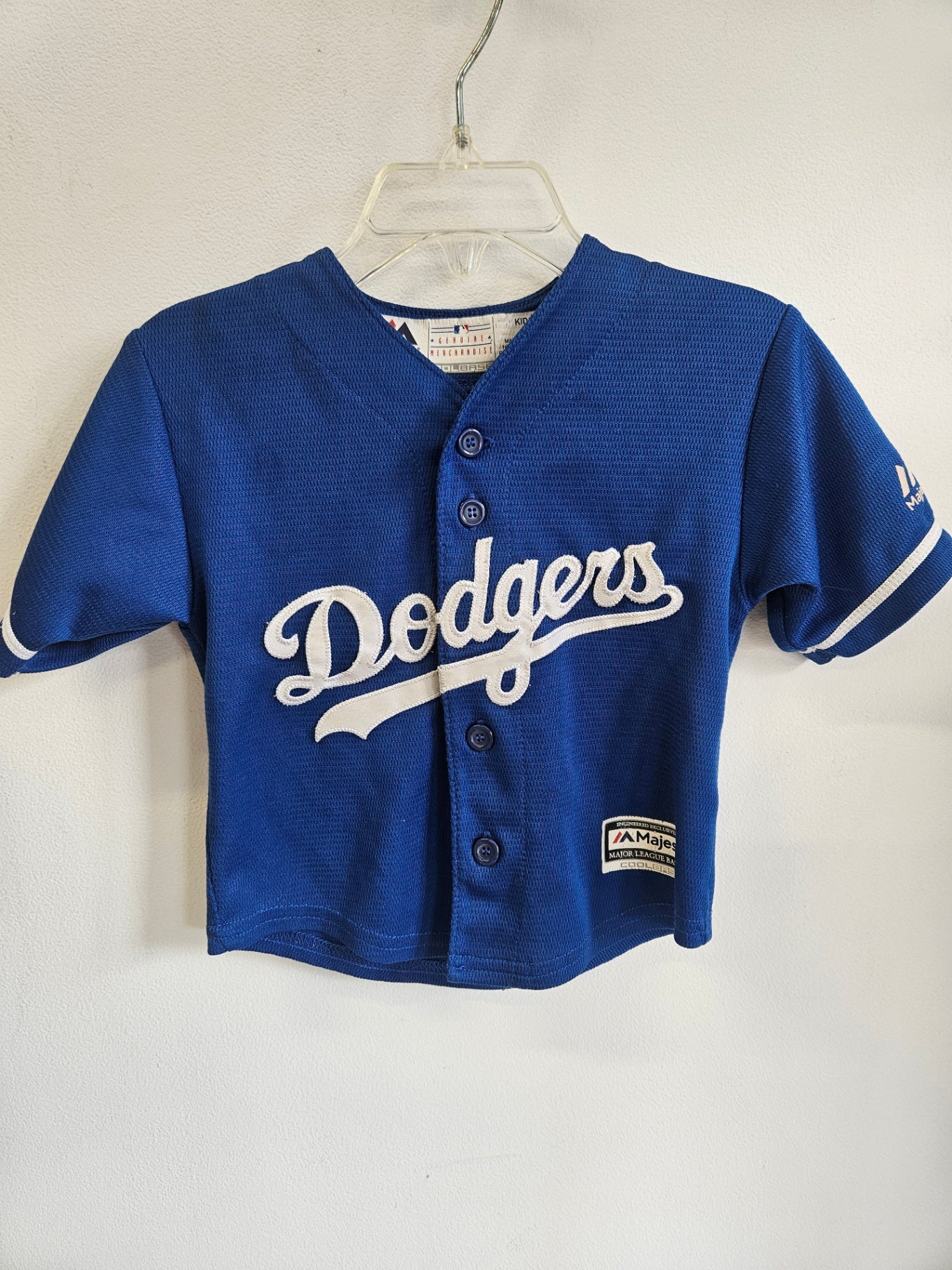 MAJESTIC SHORT SLEEVE TOP BLUE DODGERS BASEBALL SIZE 18M
