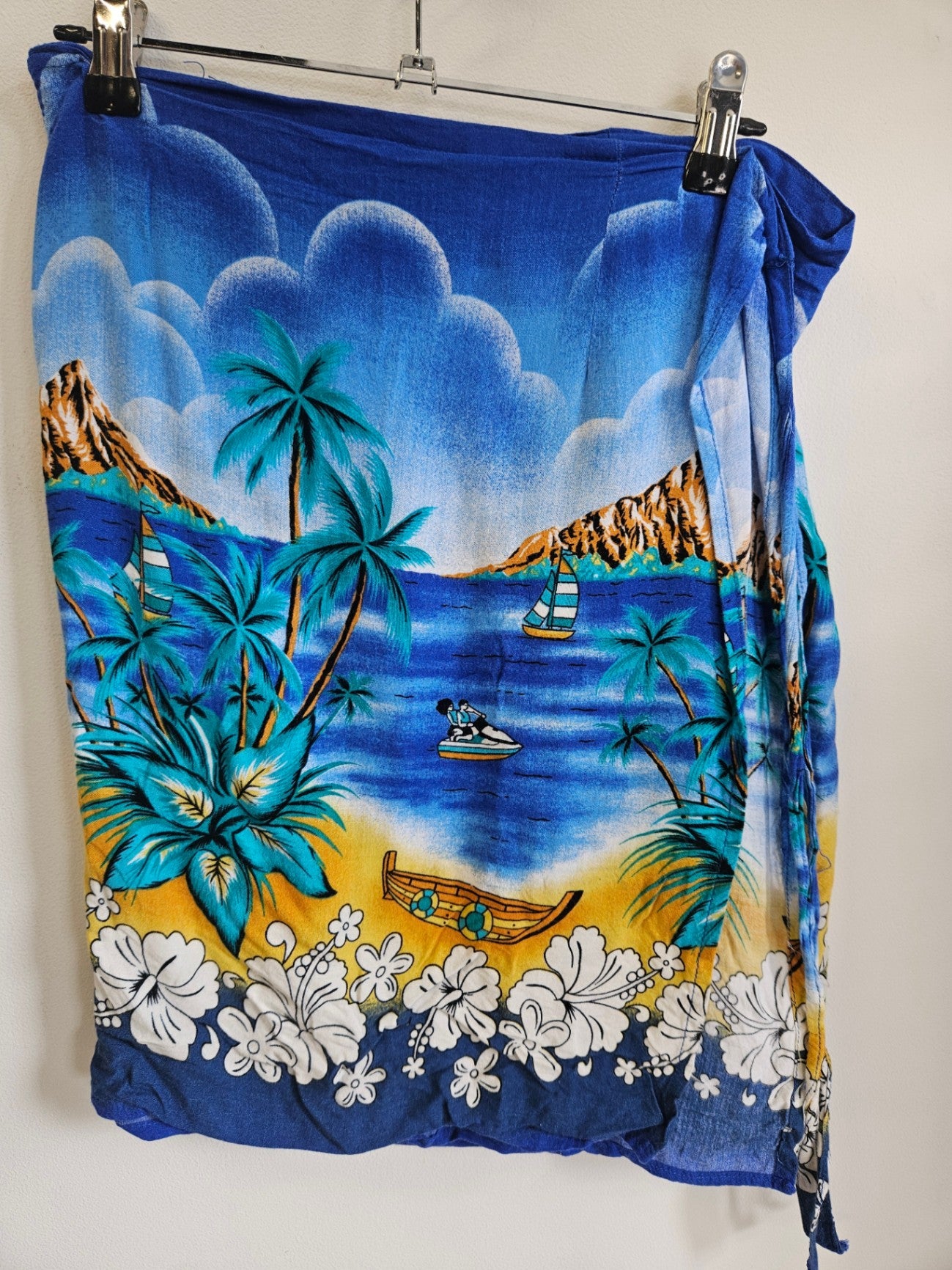 UNBRANDED COTTON SARONG BLUE TROPICS SIZE M