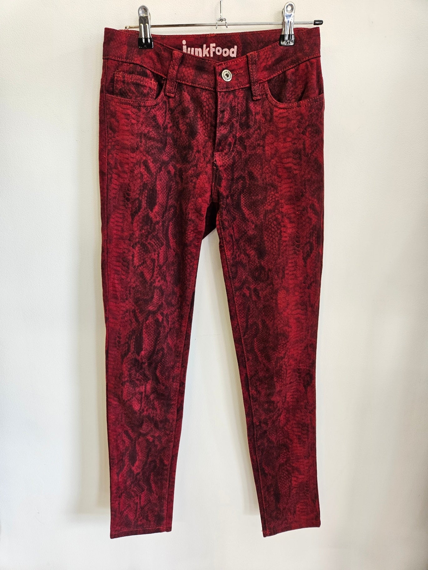 JUNKFOOD SUEDE FEEL PANTS RED SIZE XS