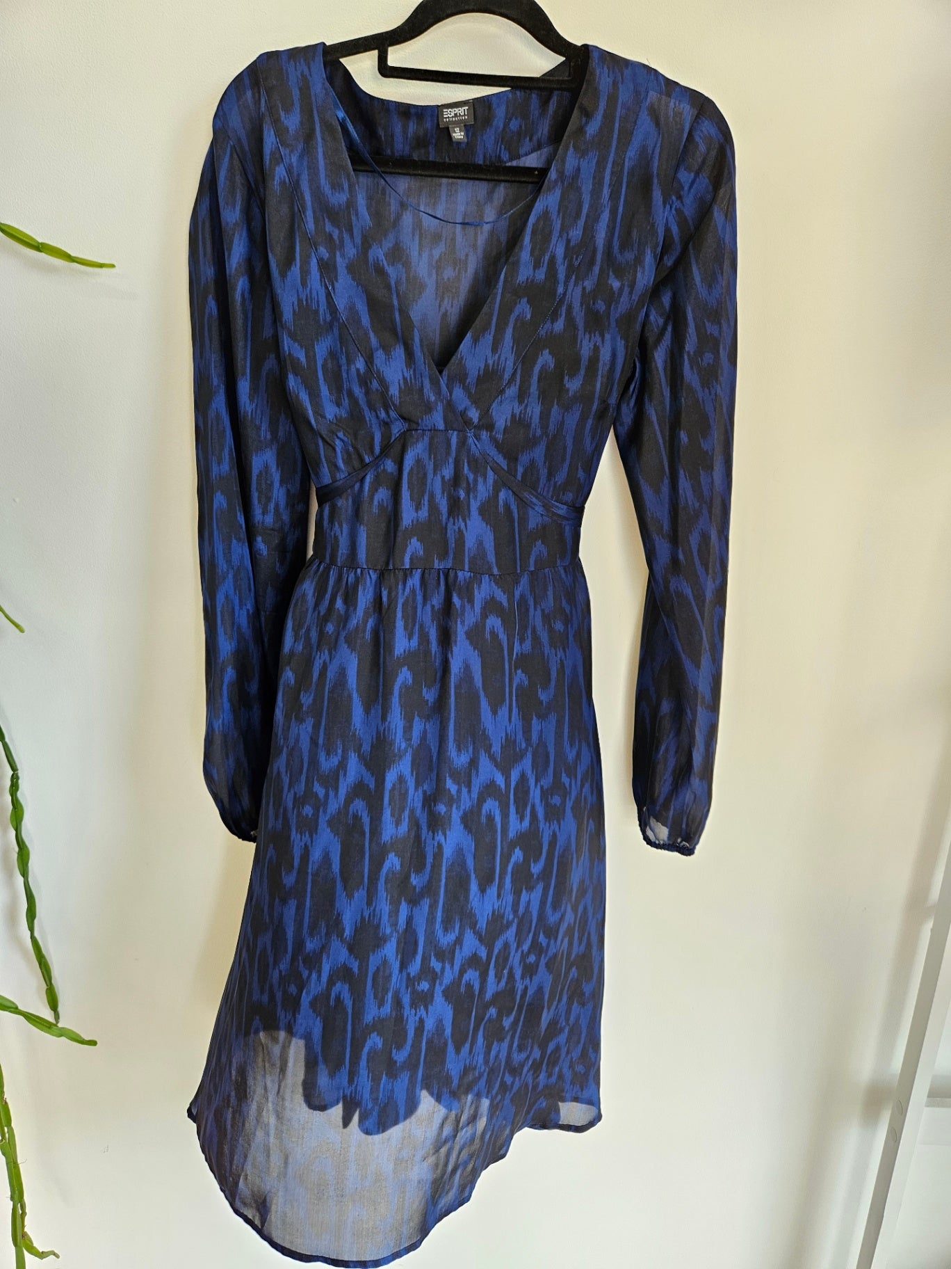 ESPRIT SILK FORMAL DRESS BLUE BLACK SIZE 12