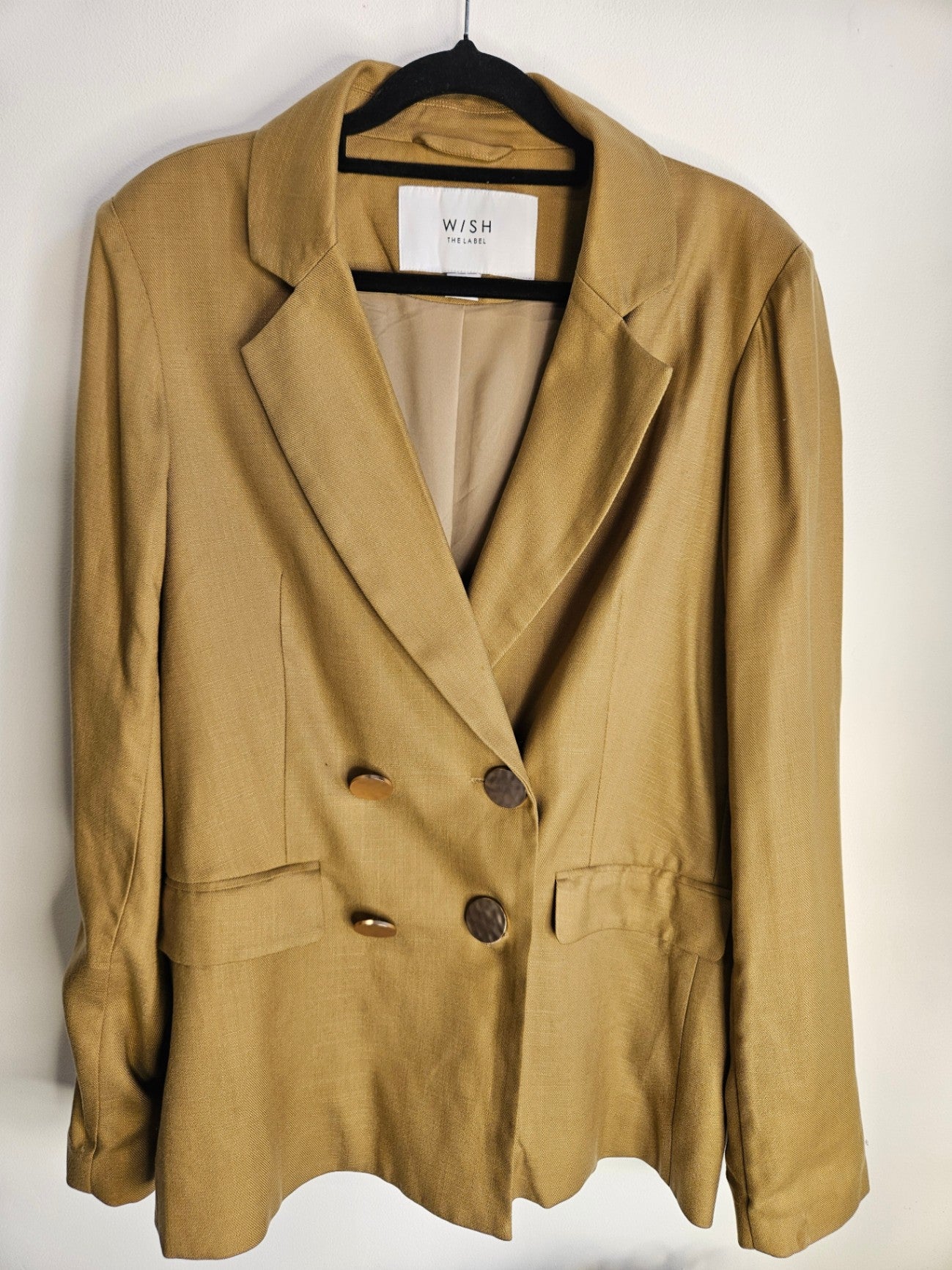WISH THE LABEL TENCEL BLAZER GOLD SIZE 14
