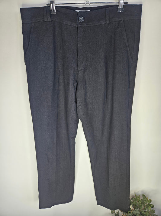 I LOVE UGLY COTTON LINEN PANTS BLACK SIZE XL