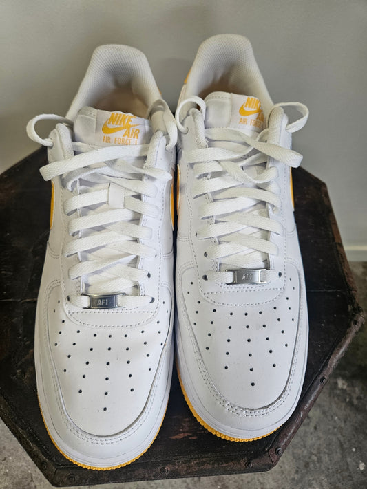 NIKE AIR FORCE LEATHER SHOES YELLOW WHITE SIZE 12US