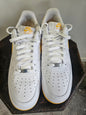 NIKE AIR FORCE LEATHER SHOES YELLOW WHITE SIZE 12US