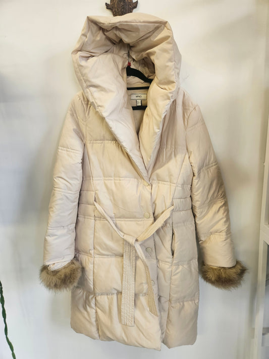MNG LONG PUFFER COAT CREAM SIZE L