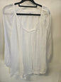 17 BLONDE LINEN LONG SLEEVE TOP WHITE SIZE S