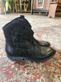 ZOE KRAZTZMAN LEATHER ANKLE BOOTS BLACK SIZE 39