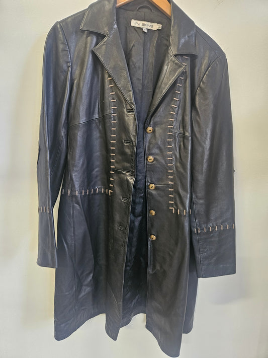 PJ SKINS LEATHER JACKET BLACK SIZE M