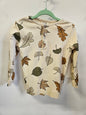 ZIWI BABY ORGANIC COTTON LONG SLEEVE TOP CREAM LEAF SIZE 2Y
