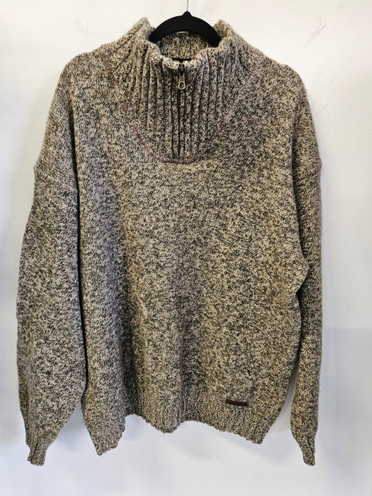 RODD & GUNN WOOL SILK KNITTED SWEATER KHAKI BEIGE SPECKLE SIZE L