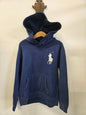 POLO RALPH LAUREN COTTON HOODED SWEATSHIRT NAVY SIZE 7Y