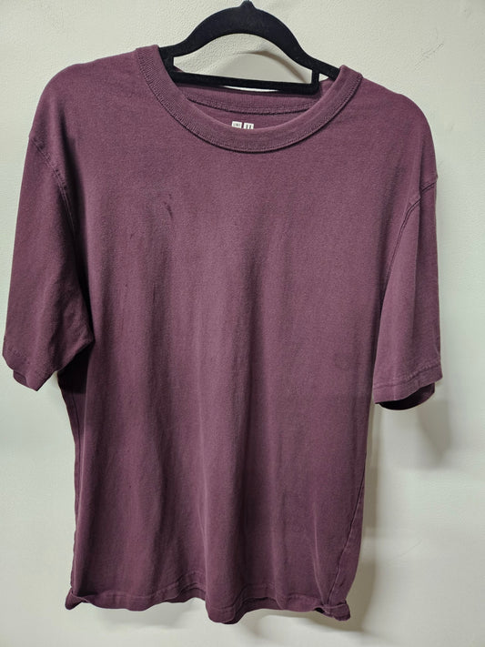 UNIQLO COTTON BASIC TEE BURGUNDY SIZE S