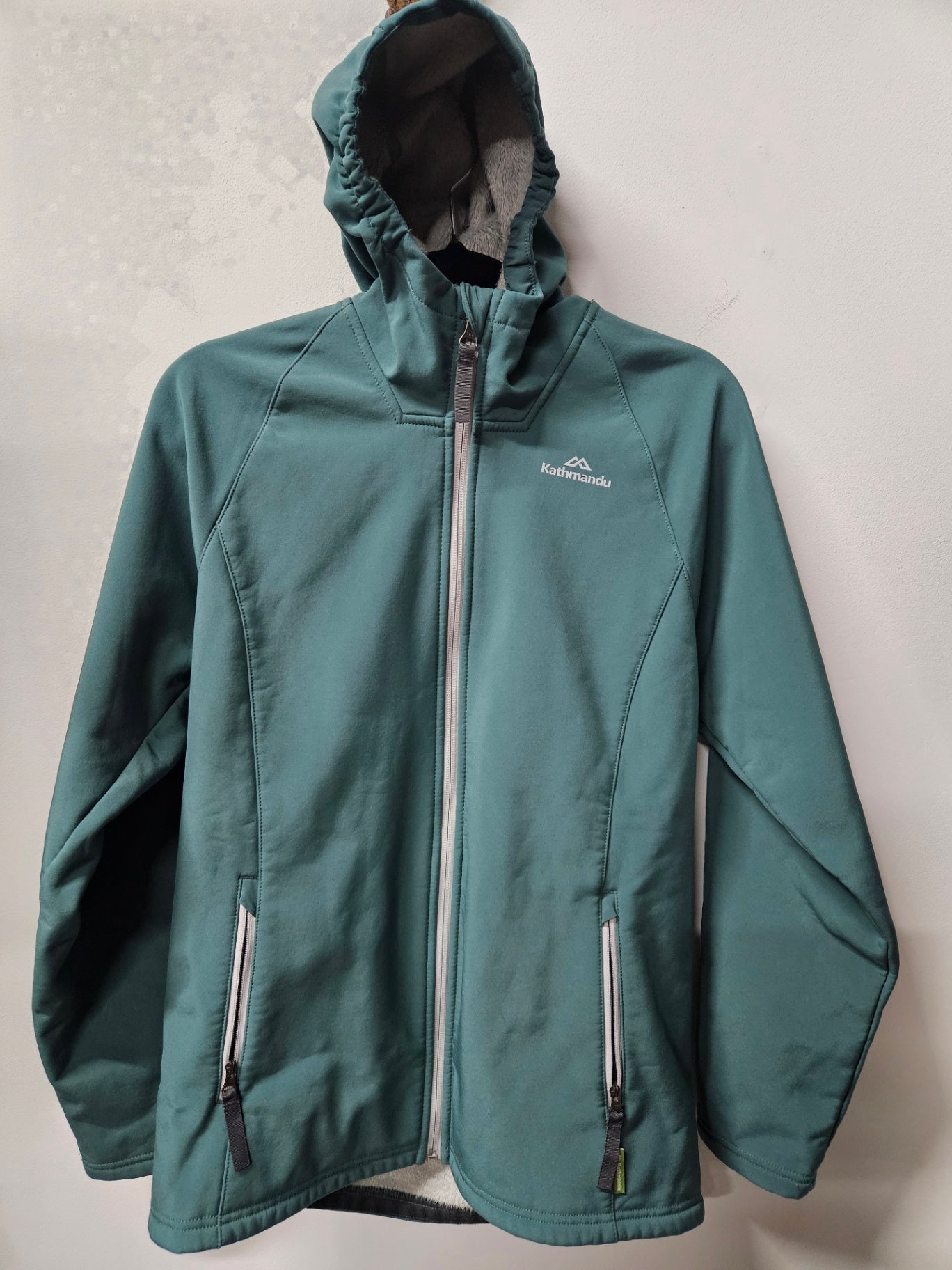 KATHMANDU FLEECE LINED WEATHERPROOF ACTIVE JACKET SAGE SIZE 14Y