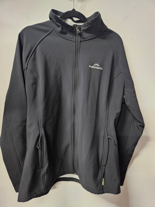 KATHMANDU FLEECE LINED WEATHERPROOF ACTIVE JACKET BLACK SIZE 16