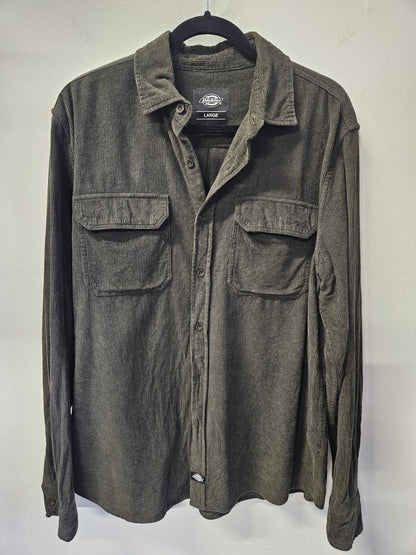 DICKIES CORDUROY SHIRT OLIVE SIZE L