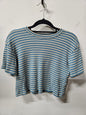 PADINI COTTON BASIC CROP TEE BLUE AND BEIGE SIZE S