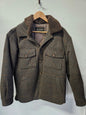 BARNEY COOLLS WOOL BLEND JACKET BROWN GREEN PLAID SIZE L