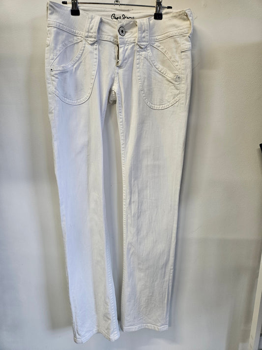 PEPE JEANS DENIM STRAIGHT JEANS WHITE SIZE 28/34