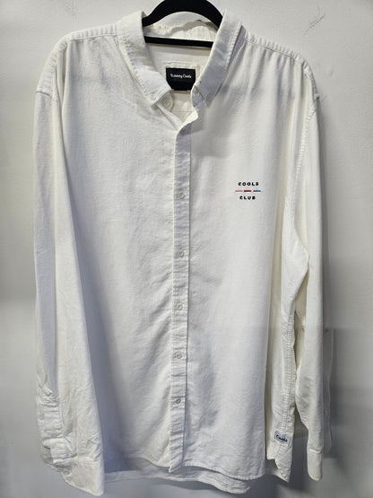 BARNEY COOLS BRUSHED COTTON LONG SLEEVE SHIRT WHITE SIZE L
