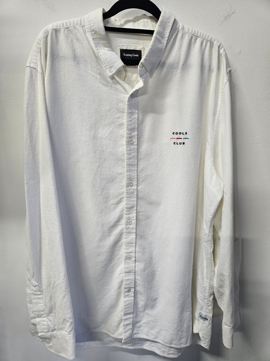 BARNEY COOLS BRUSHED COTTON LONG SLEEVE SHIRT WHITE SIZE L