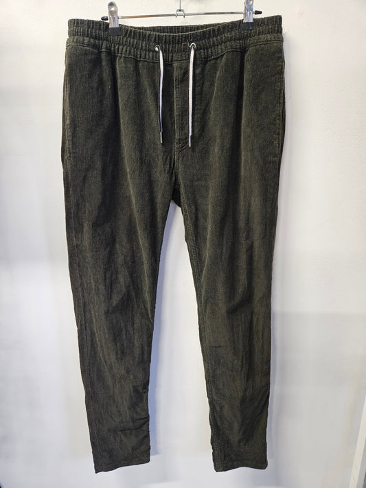 BARNEY COOLS CORDUROY PANTS OLIVE SIZE 34