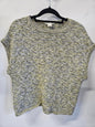 H&M COTTON BLEND KNITTED TOP LIME SPECKLE SIZE S