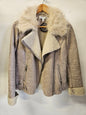 FOREVER NEW FAUX FUR SHERPA JACKET CHAMPAGNE SIZE 12