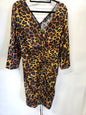 ZARA BASIC VISCOSE DRESS LEOPARD SIZE L