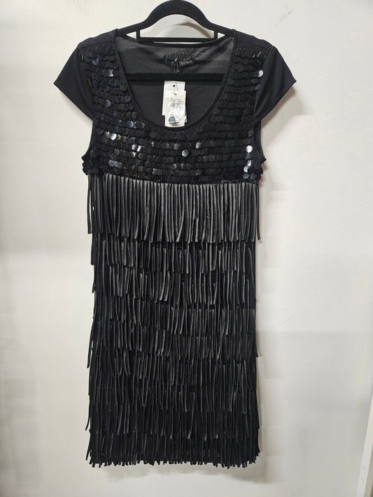 CHARLIE BROWN SATIN SLEEVELESS FORMAL MIDI DRESS BLACK SIZE 10