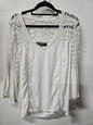 MAX CROCHET VISCOSE LONG SLEEVE TOP WHITE SIZE 8