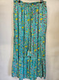 BEATNIK PHILOSOPHY COTTON BROIDERIE WIDE LEG PANTS AQUA FLORAL SIZE S