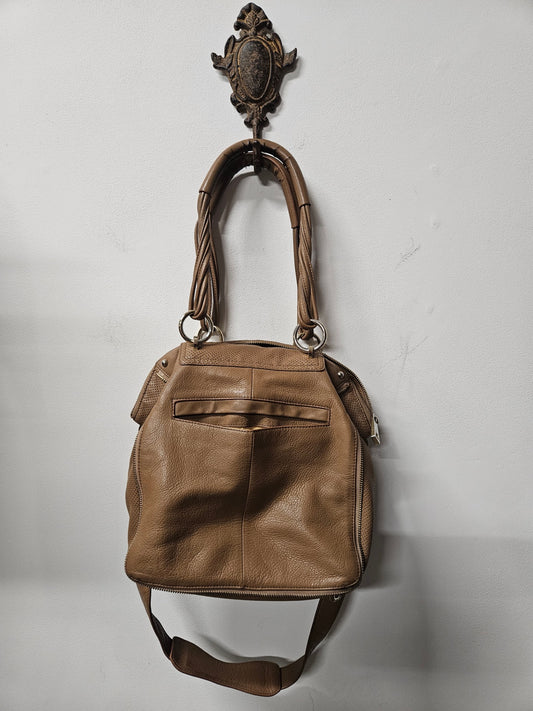 WITCHERY LEATHER BAG BROWN 