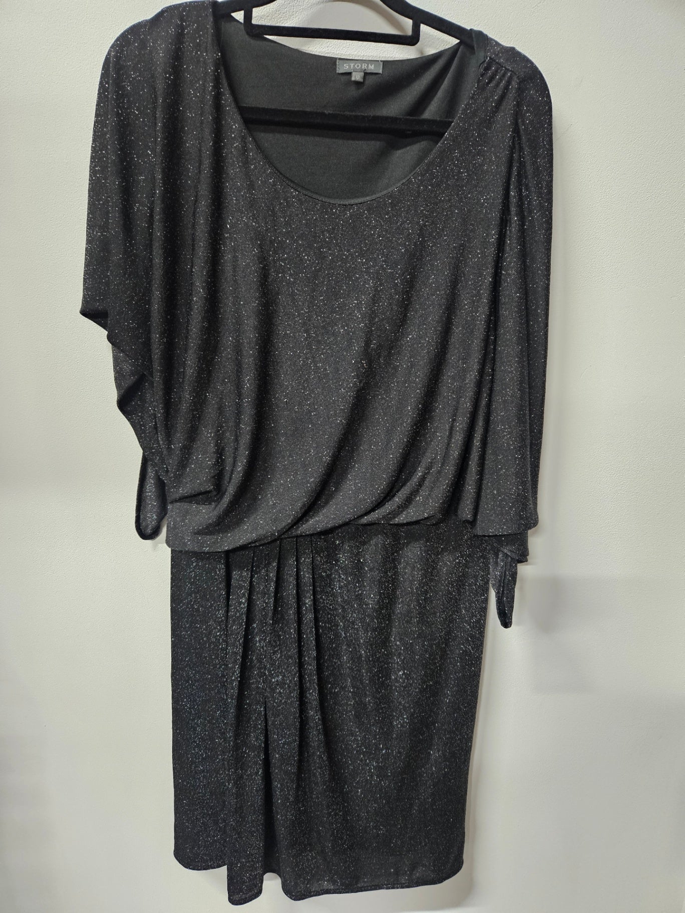 STORM NYLON BLEND DRESS BLACK GOLD GLITTER SIZE 12