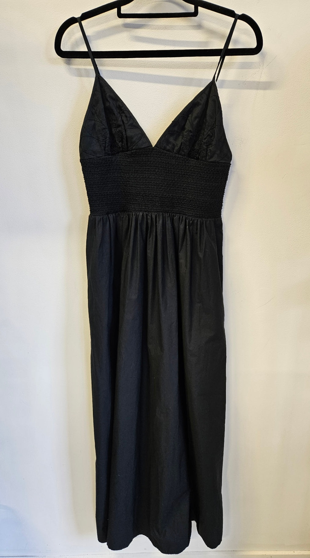 ZARA COTTON MAXI DRESS BLACK SIZE M
