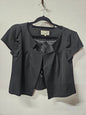 VERONIKA MAINE ACETATE MODAL FORMAL CROP JACKET BLACK SIZE 8