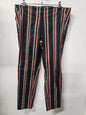 COOPER BY TRELISE COTTON PANTS BLACK GREEN RED WHITE STRIPE SIZE S