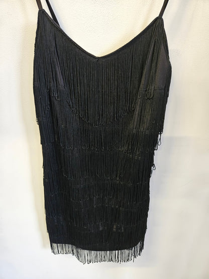 STORM SATIN FORMAL MINI DRESS BLACK SIZE 10