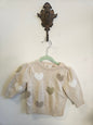 COUNTRY ROAD WOOL CASHMERE BLEND KNITTED SWEATER CREAM FLUFFY GLITTER HEART SIZE 0-3M