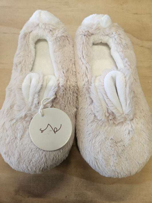 JAMIE KAY FAUX FUR SLIPPERS BEIGE SIZE 31/32