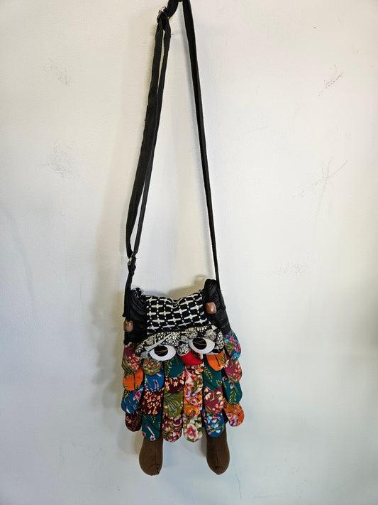 COTTON CROSSBODY BAG MULTICOLOUR OWL SIZE